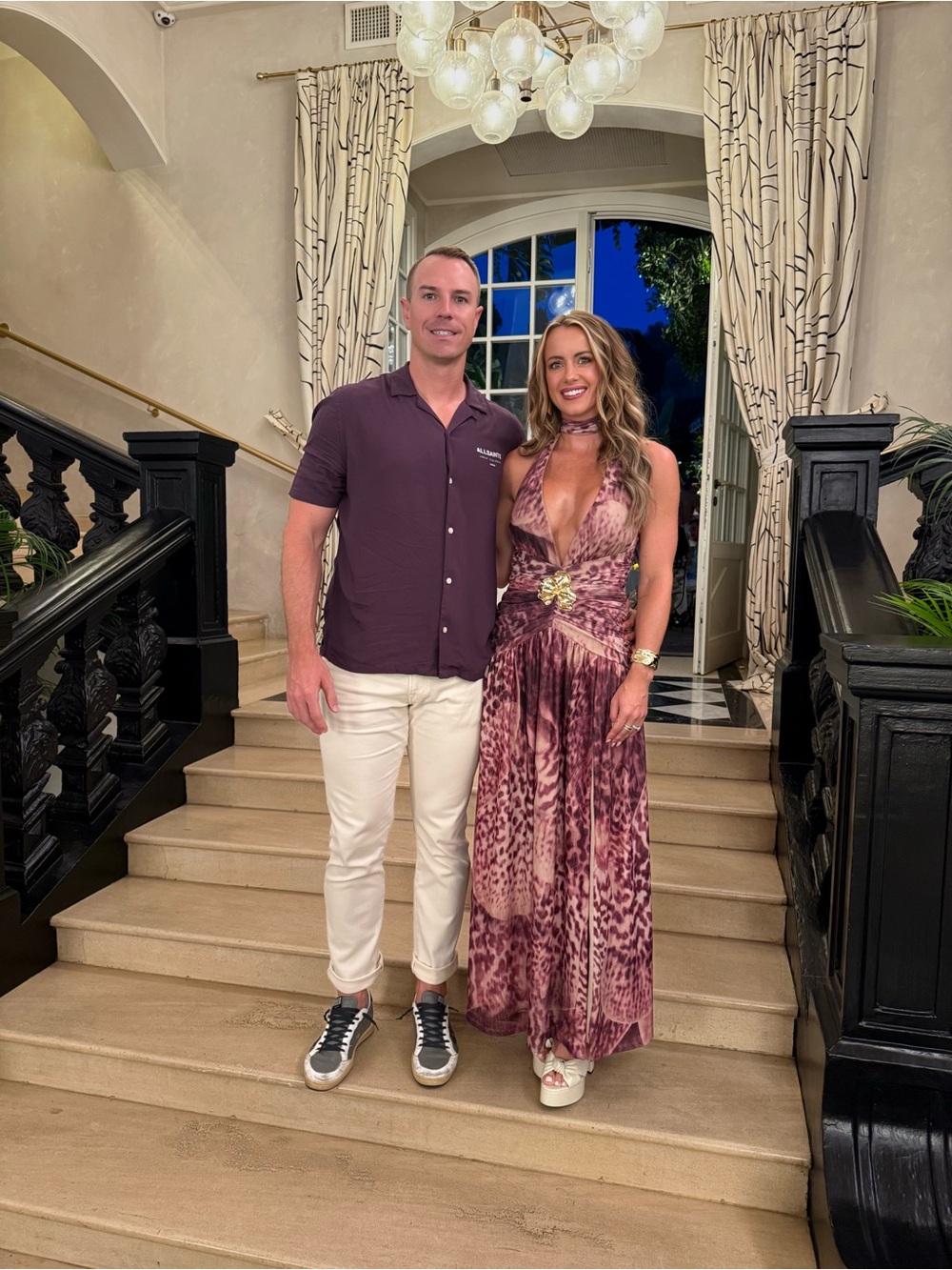 Plunging Halter Maxi Dress in Mauve Animal Print BabyBoo - Picture 5 of 5